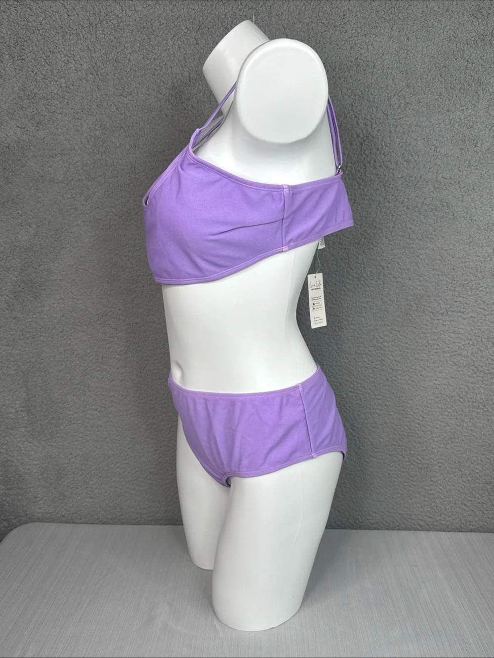 Cupshe Two Piece Swimsuit Bracelet/Full Coverage Bottom Purple Womens Sz XL NWT